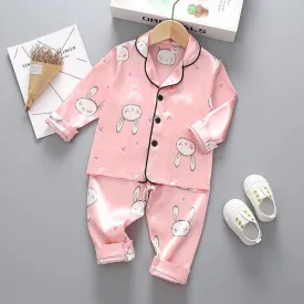 2-piece Rabbit Pattern Pajamas for Toddler Girl Children's Clothing