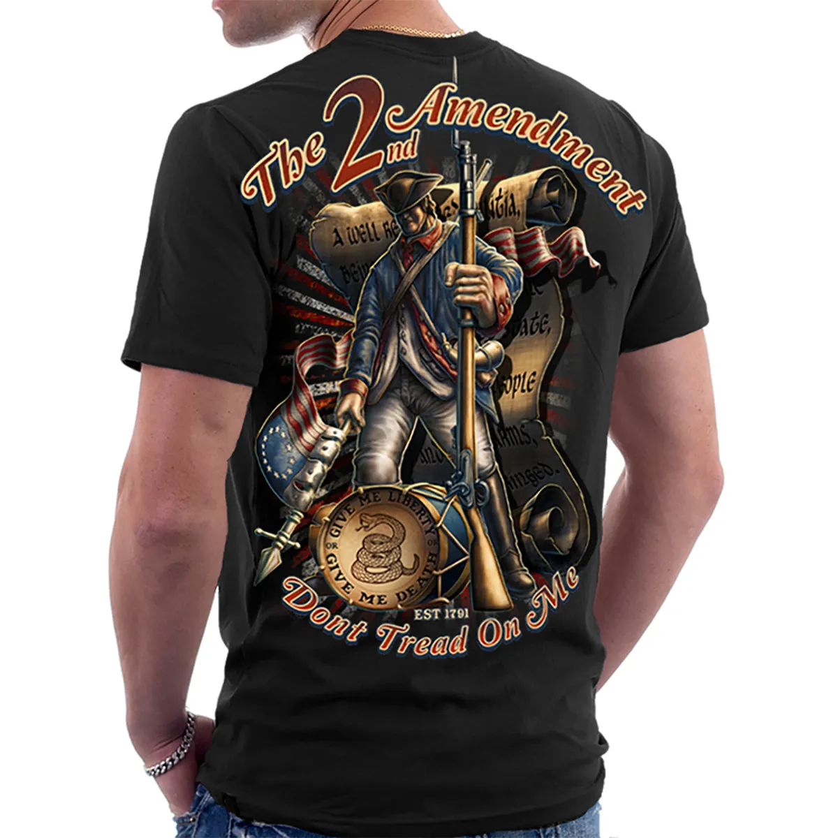 2nd Amendment  Dont Tread on Me - Black Ink Premium Men's T-Shirt