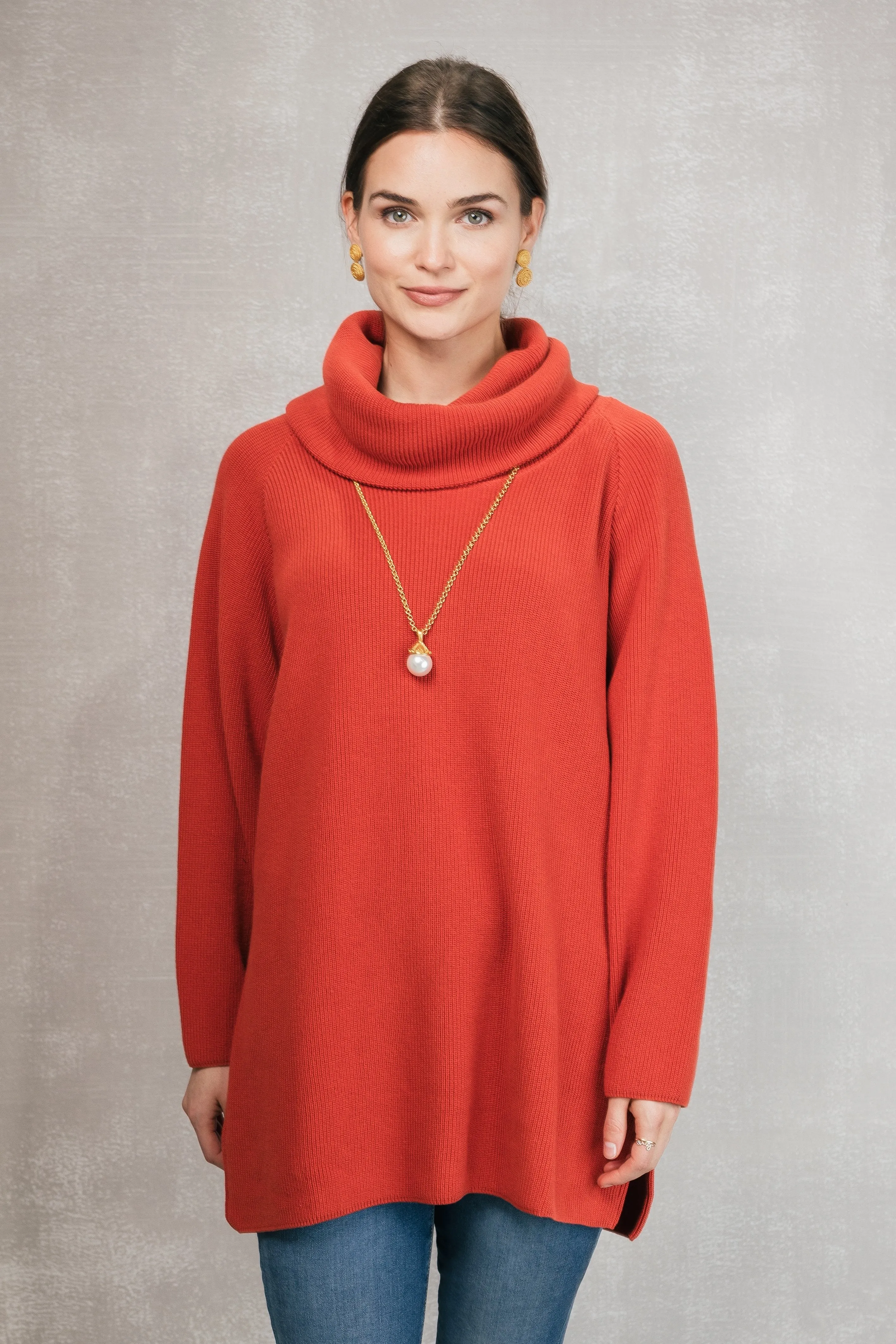 30" Oversized Cowl Neck Sweater Tunic