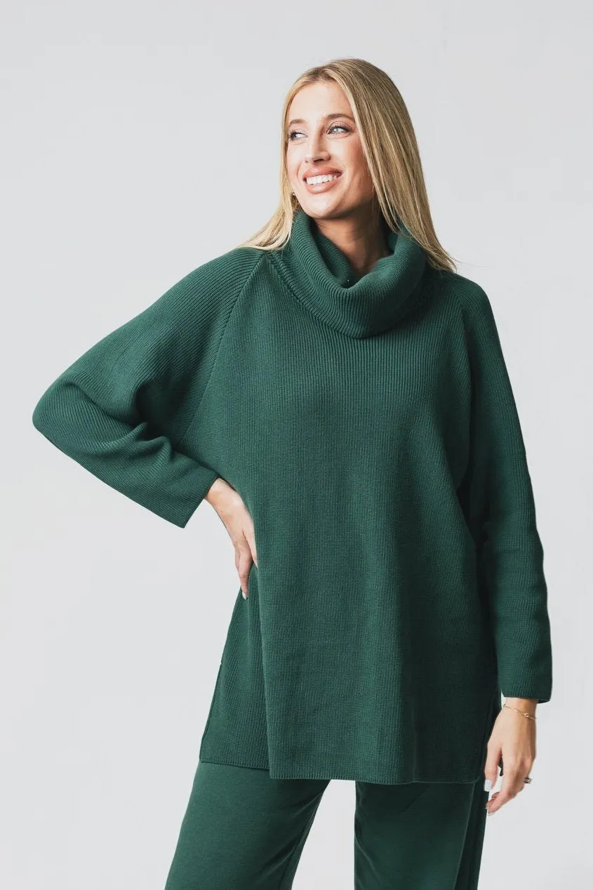 30" Oversized Cowl Neck Sweater Tunic