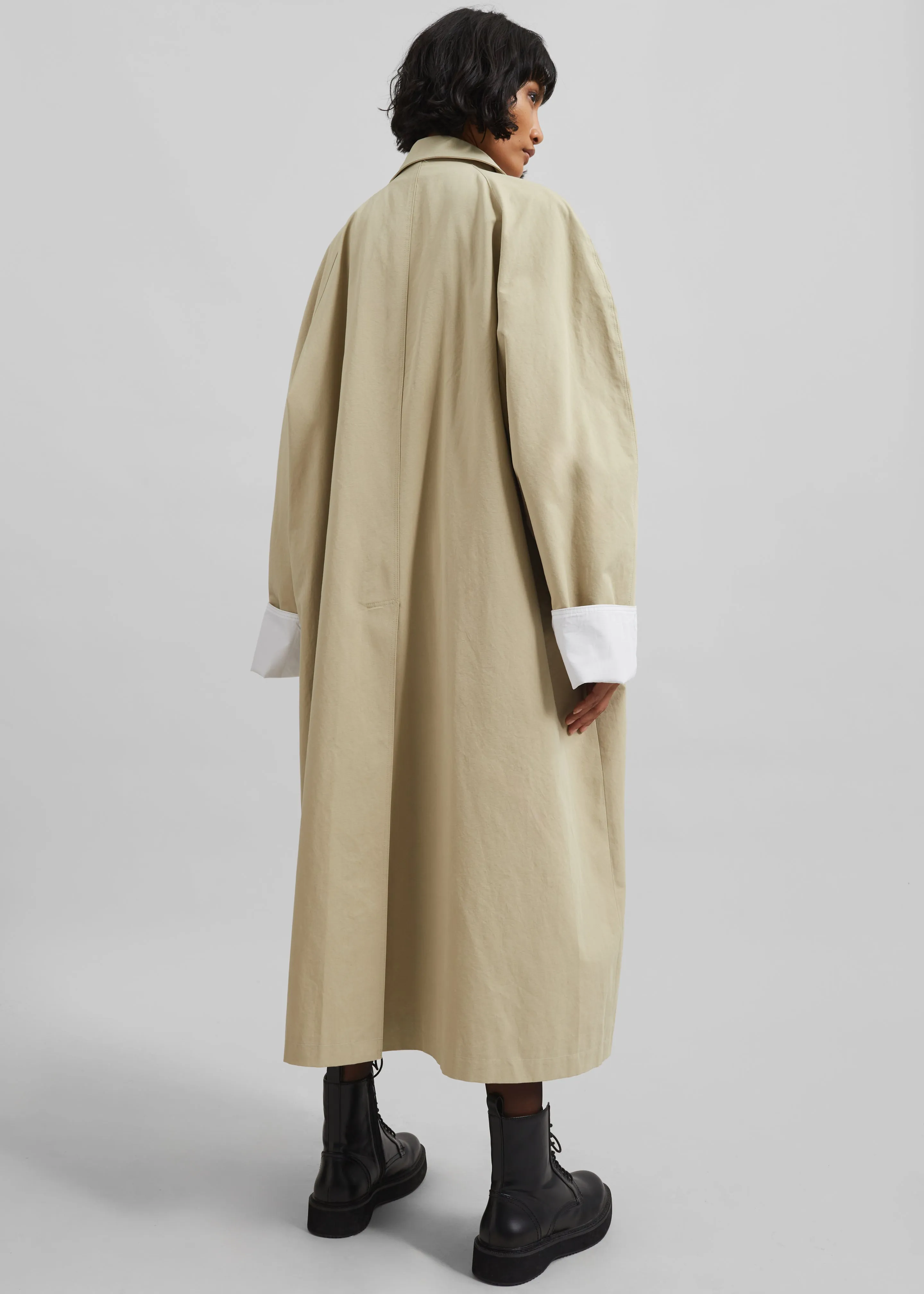 Arlise Oversized Trench Coat - Beige