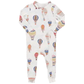 Baby Bamboo Zip Romper PJ - Hot Air Balloon