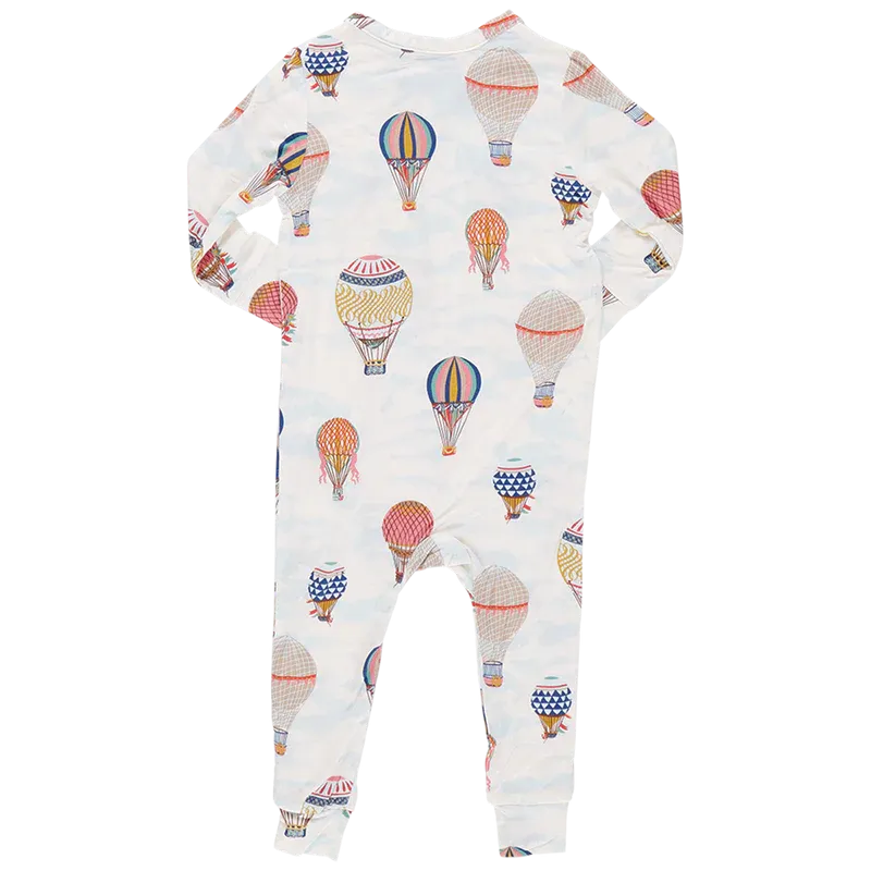 Baby Bamboo Zip Romper PJ - Hot Air Balloon