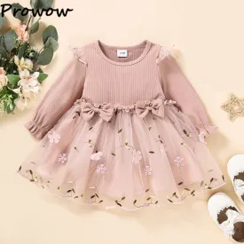 Baby Girl Dress Long Sleeve Cartoon Cute Floral Dresses - BTGD8490