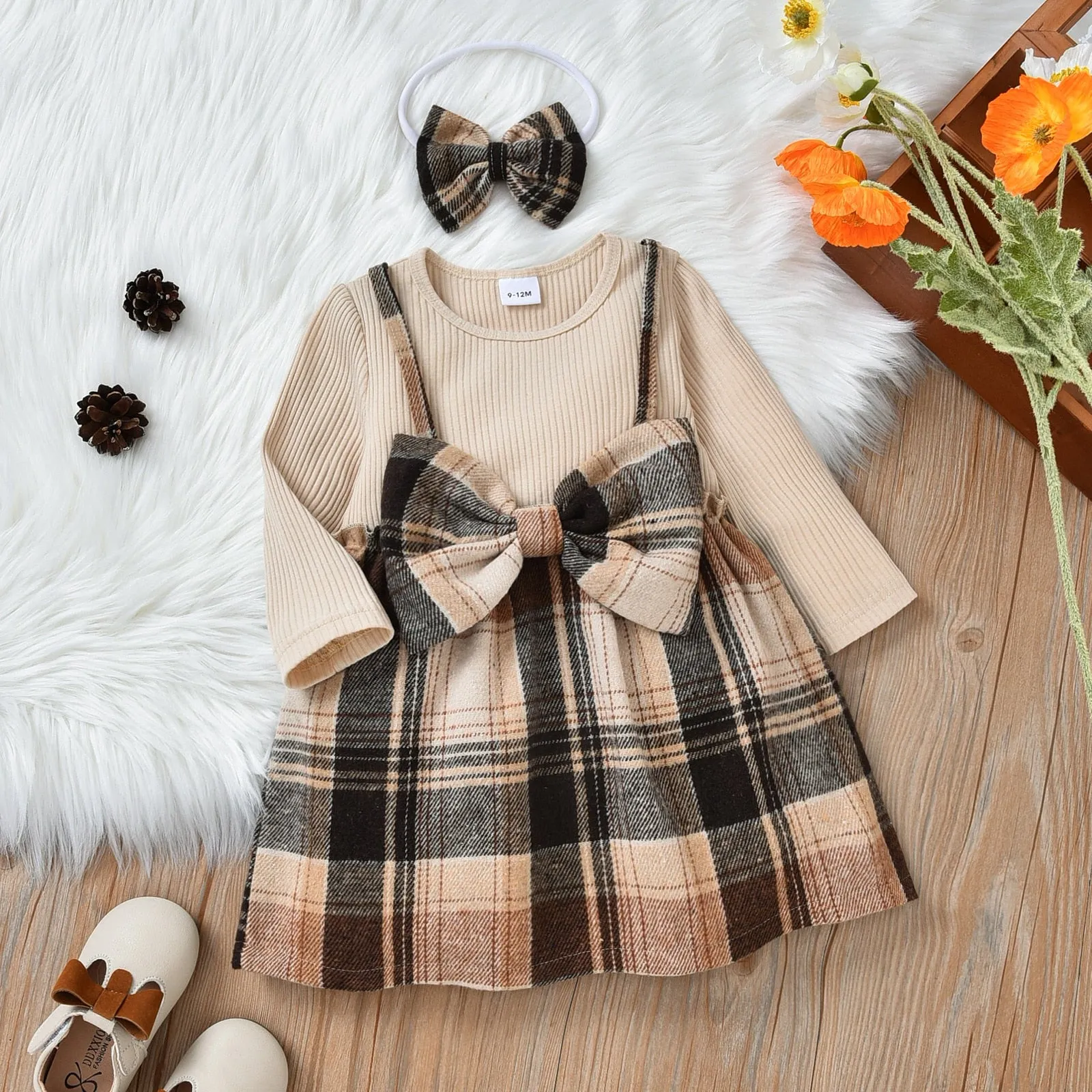 Baby Girl Dress Long Sleeve Cartoon Cute Floral Dresses - BTGD8490