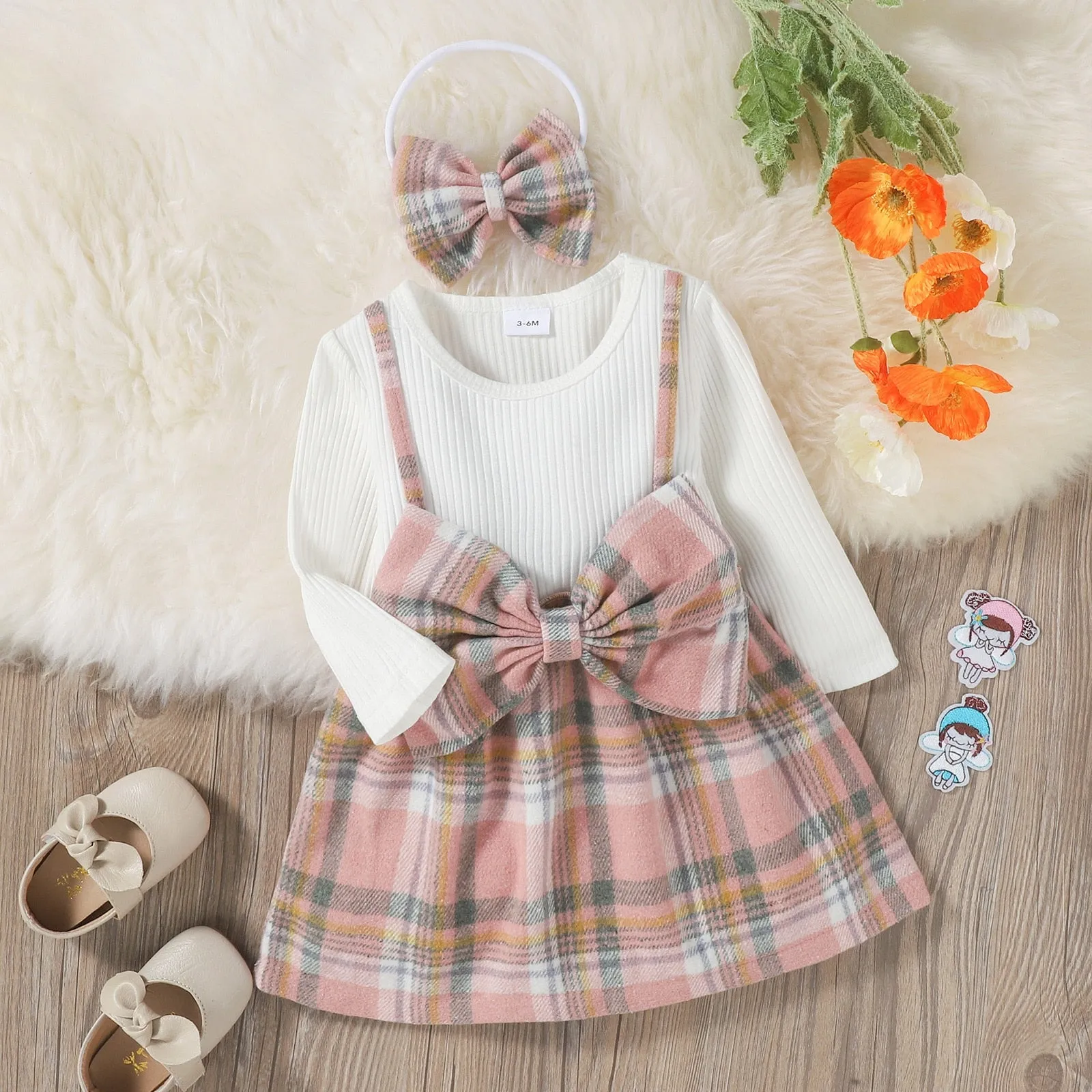 Baby Girl Dress Long Sleeve Cartoon Cute Floral Dresses - BTGD8490