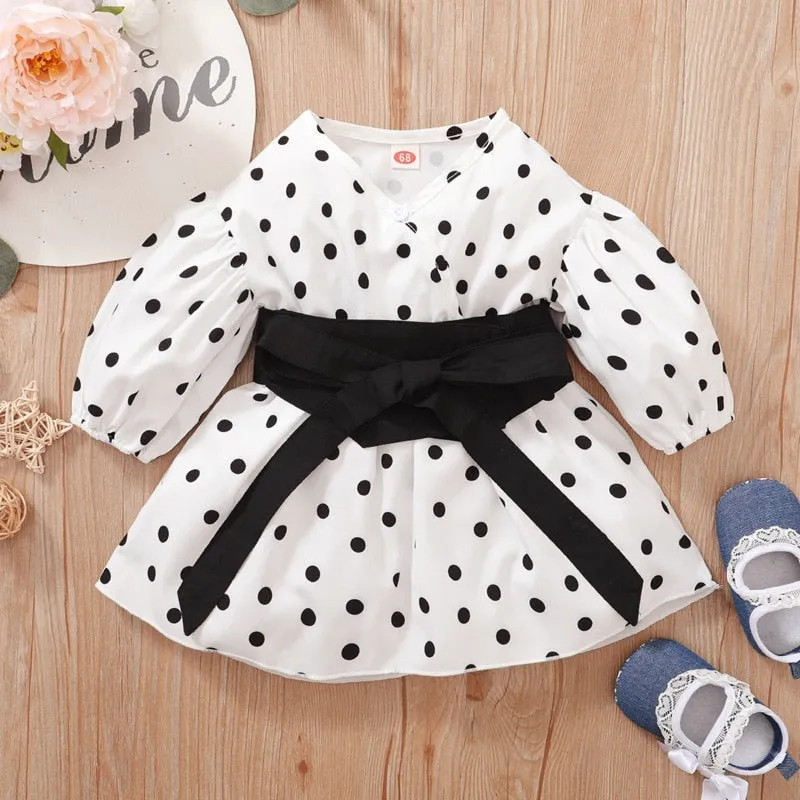 Baby Girl Dress Long Sleeve Cartoon Cute Floral Dresses - BTGD8490