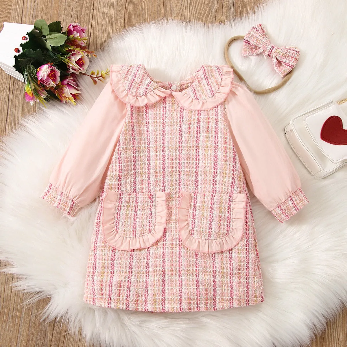 Baby Girl Dress Long Sleeve Cartoon Cute Floral Dresses - BTGD8490