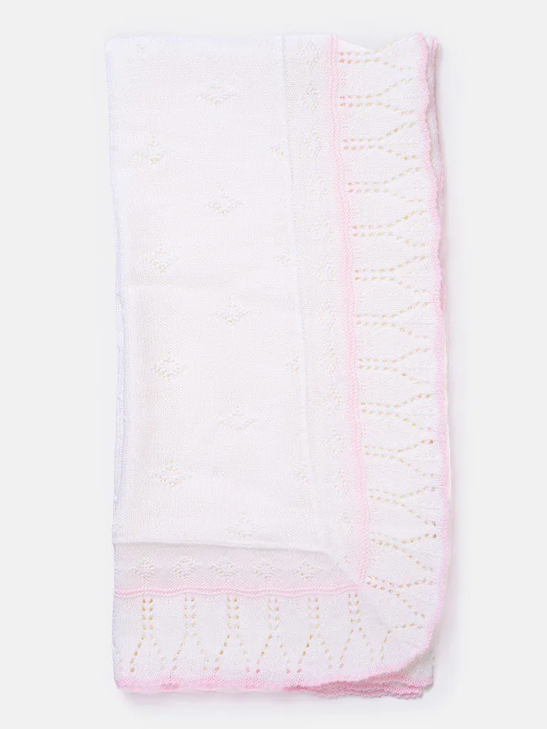 Baby Spanish Chic Knitted Shawl - Pink