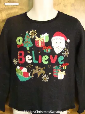 BELIEVE Bad Christmas Sweater