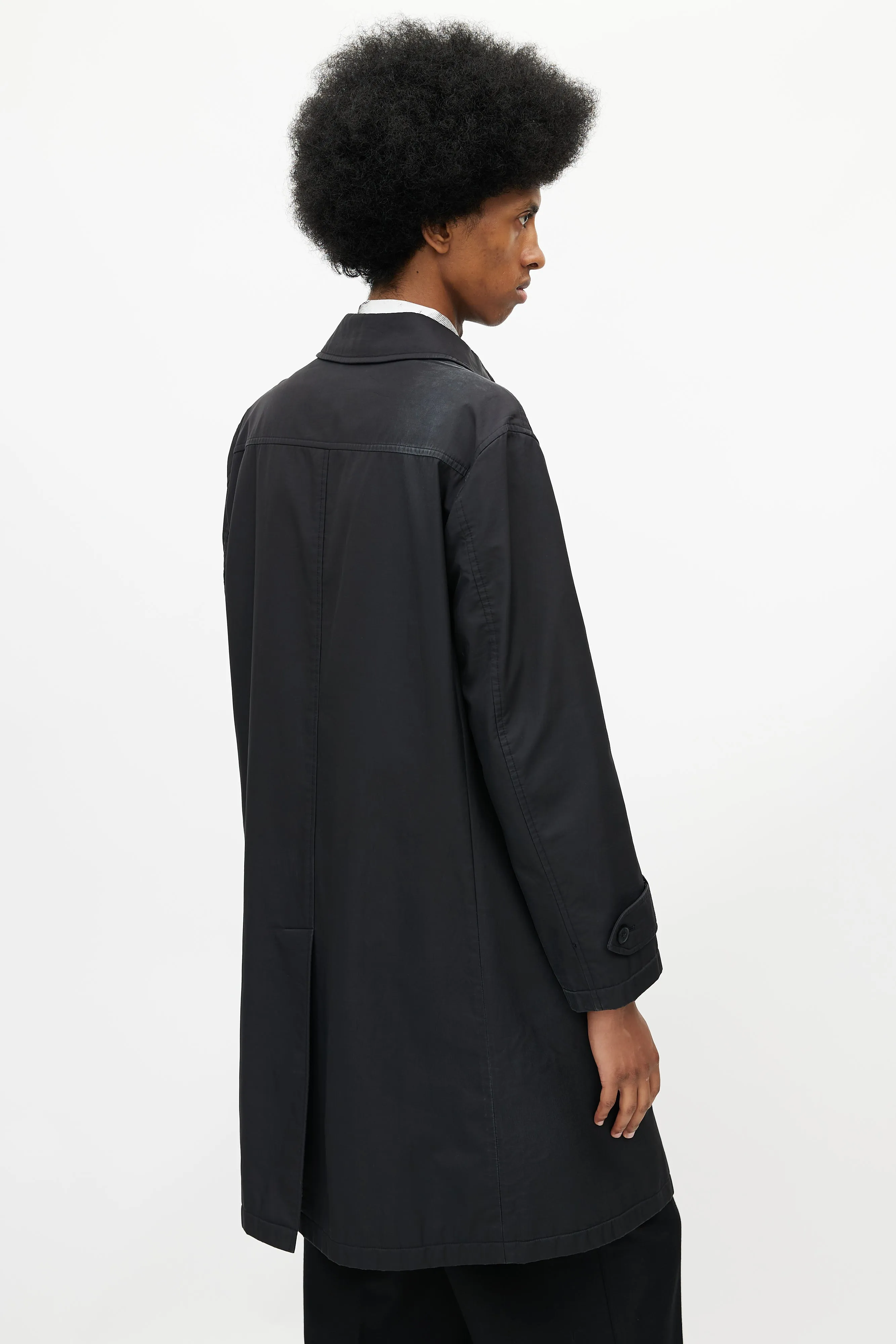 Black Nylon Trench Coat