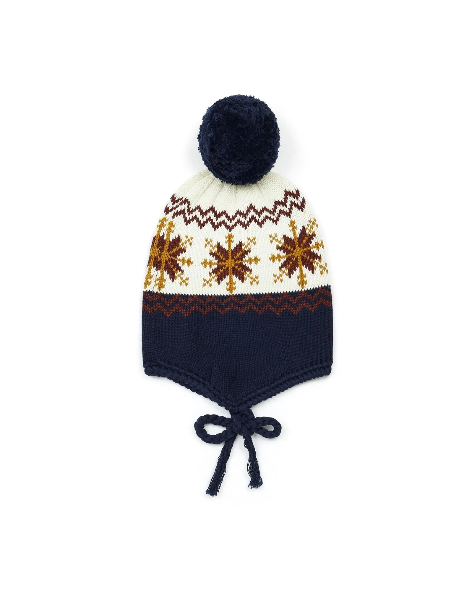 Bonnet Peruvien Imprimé Jacquard Bleu Enfant