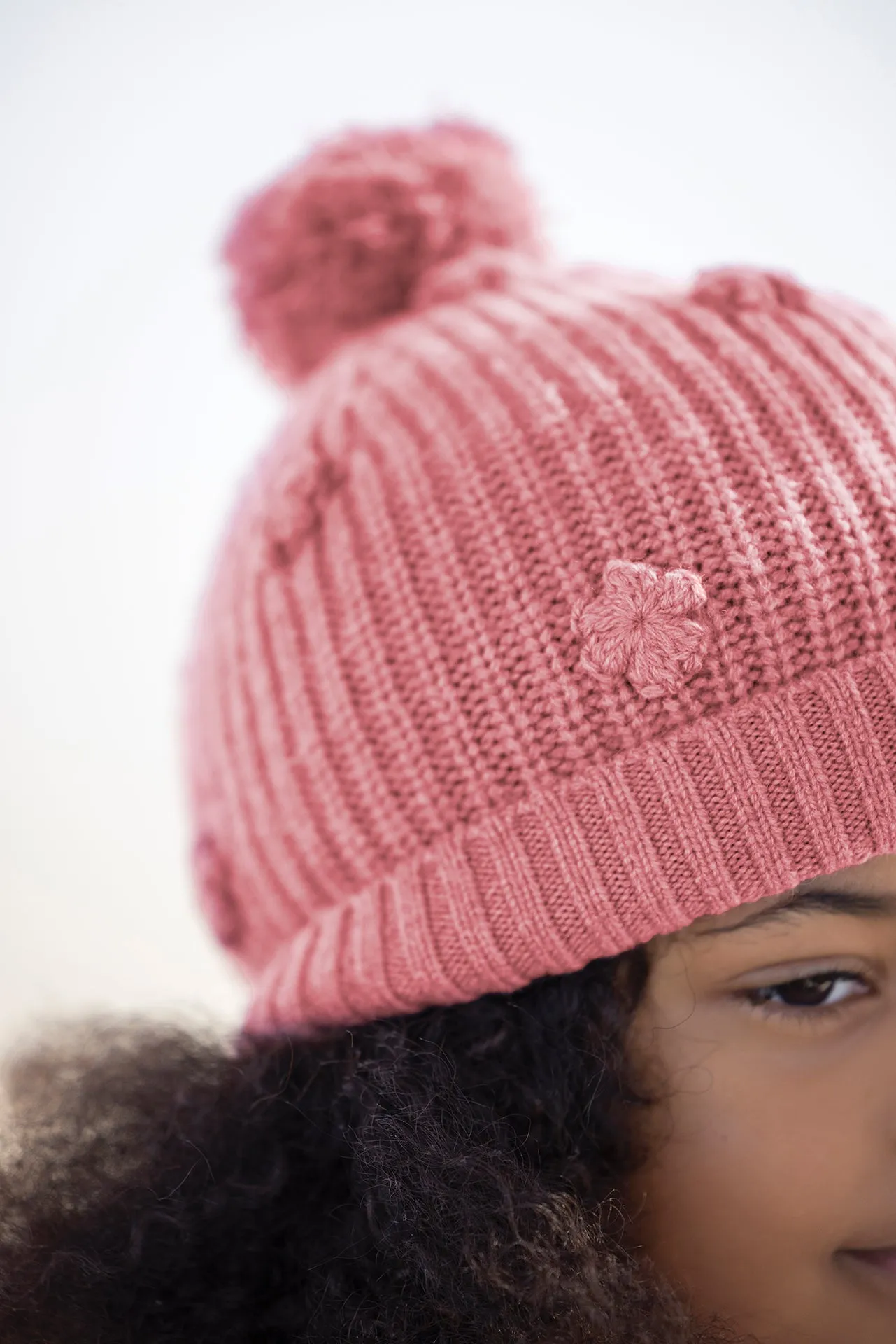 Bonnet - Rose pompon