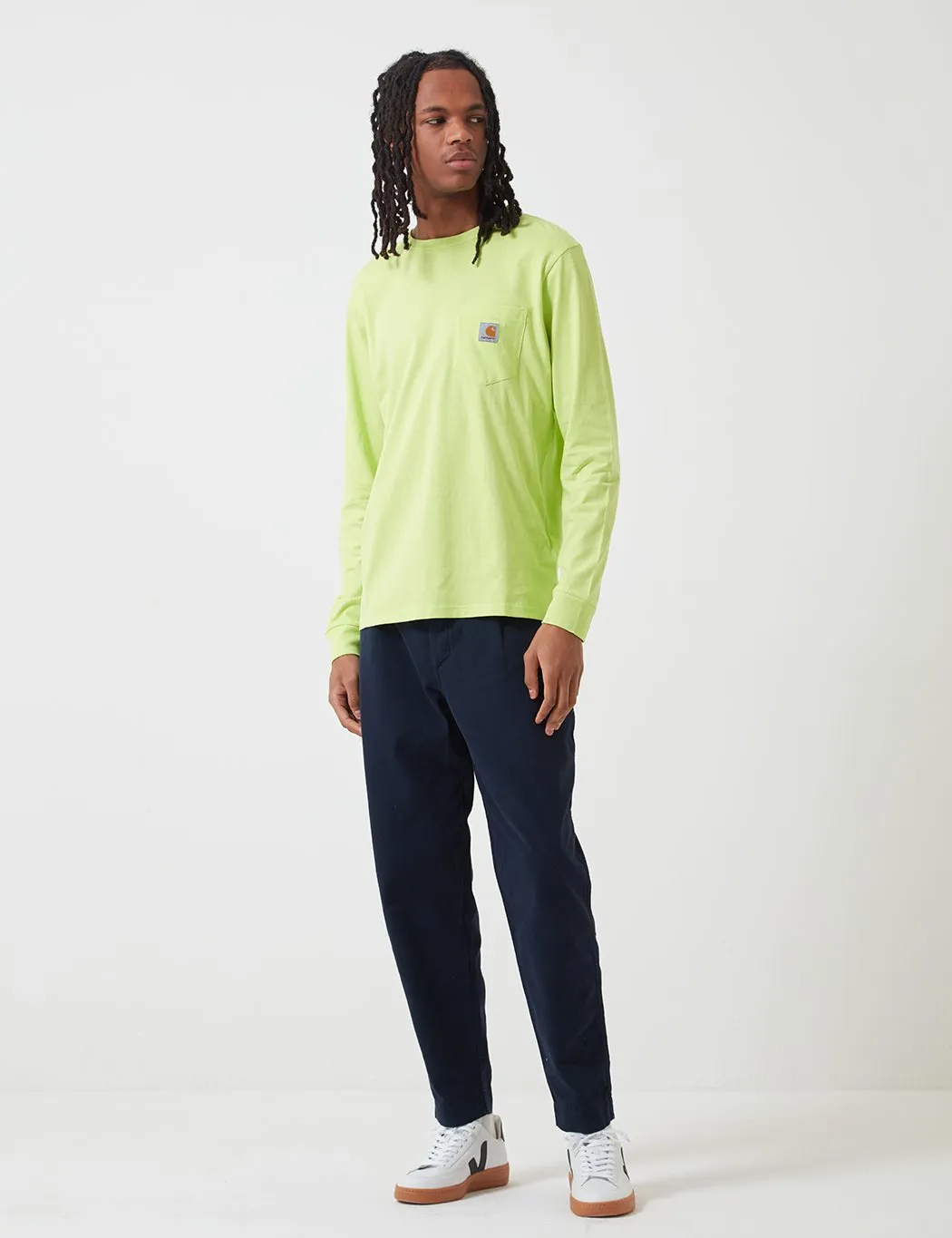 Carhartt-WIP Pocket Long Sleeve T-Shirt - Lime Green