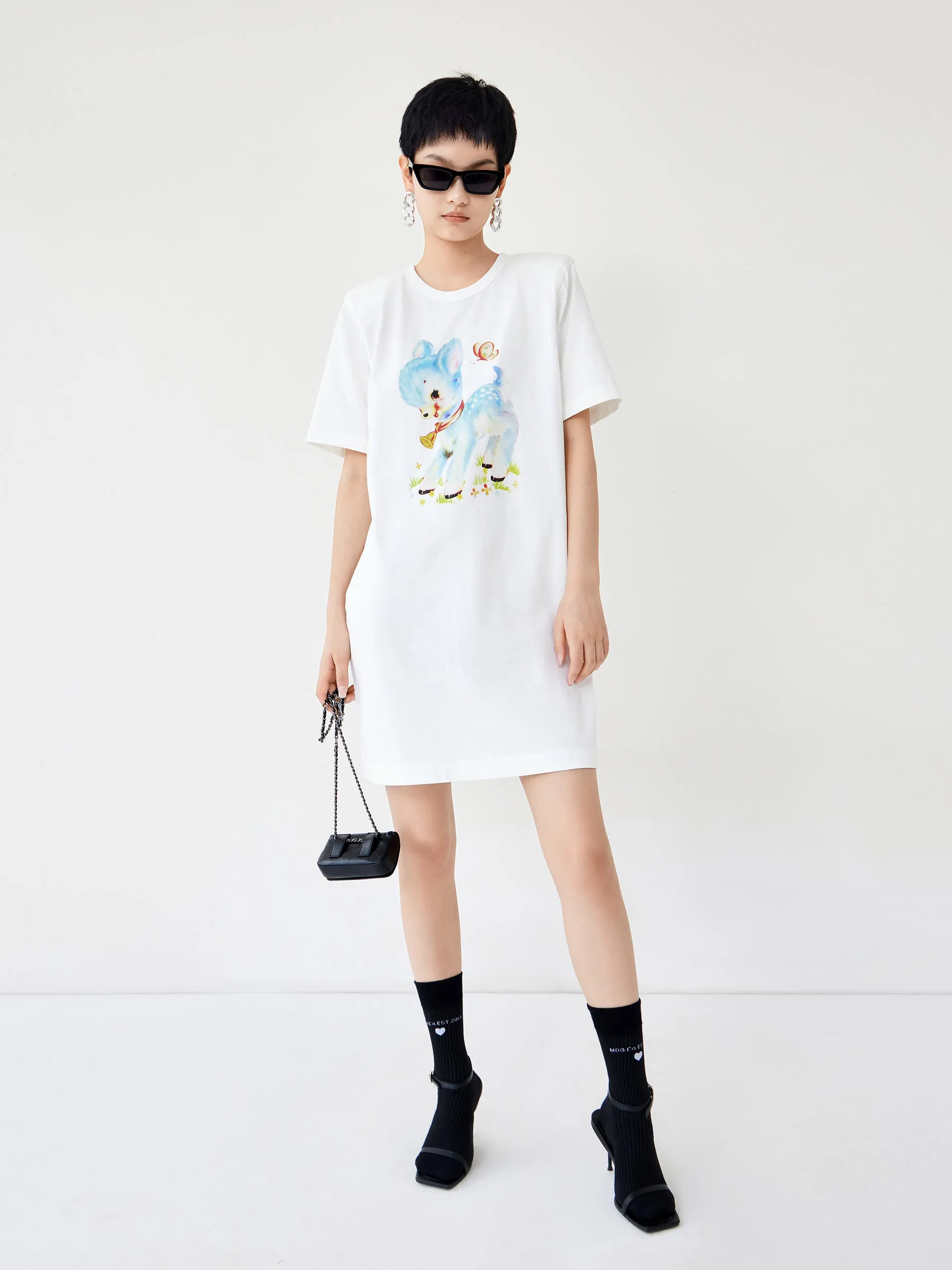 Cartoon Print T-shirt Dress