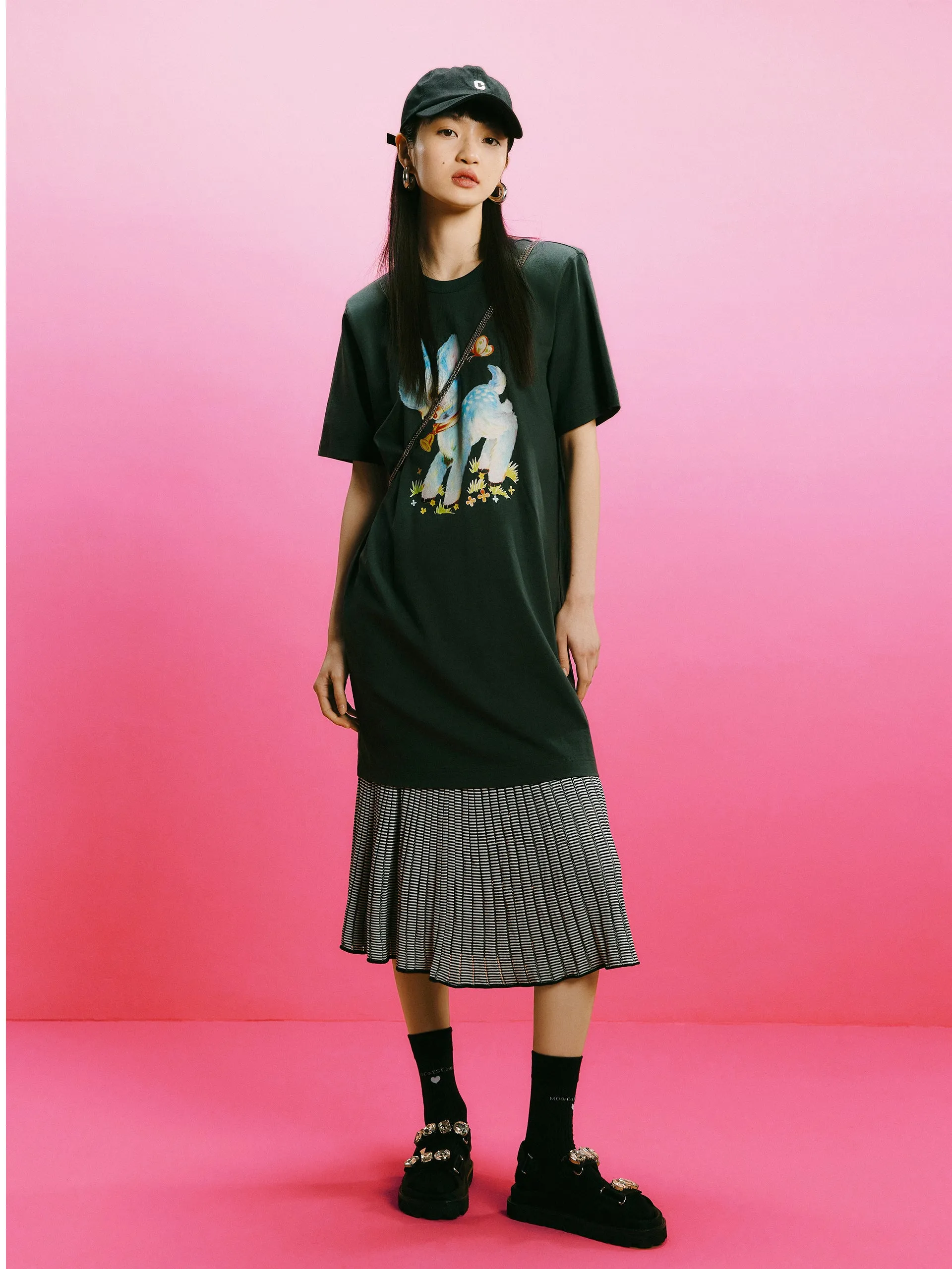 Cartoon Print T-shirt Dress