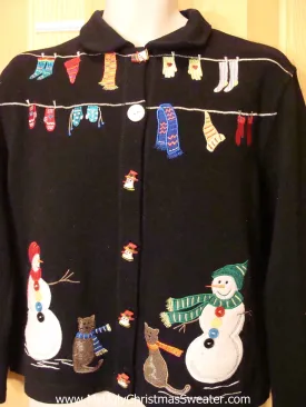 Cats and Snowmen Laundry Christmas Sweater