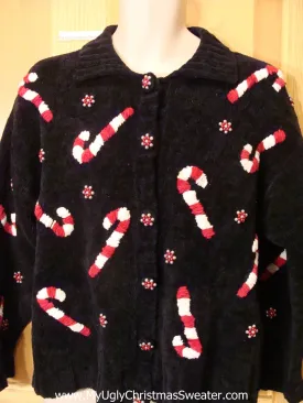 Christmas Sweater Jumper with Huge Candy Canes all Over