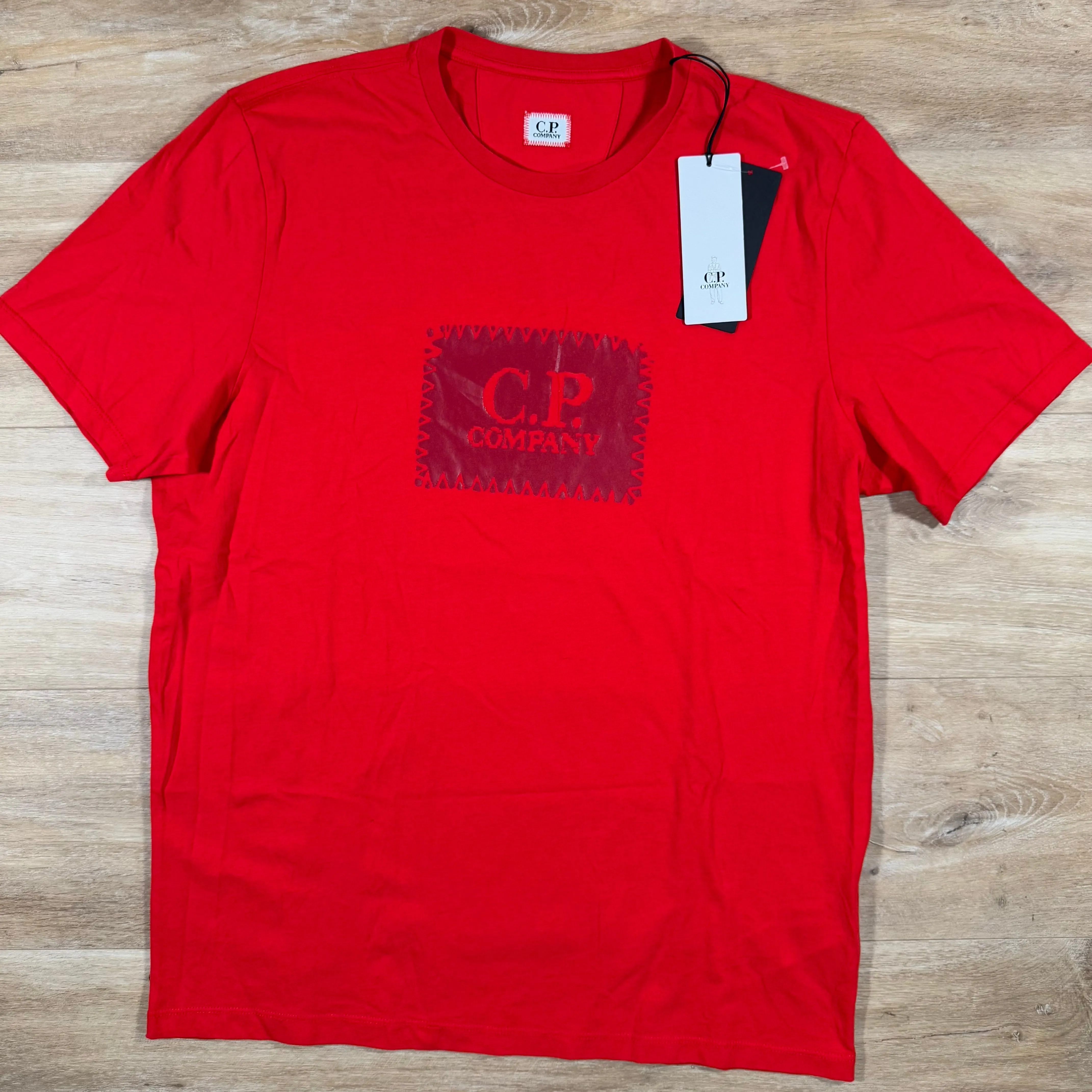 C.P. Company Stitch Block Logo T-Shirt in Red