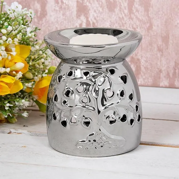 Desire Wax Oil Warmer Tree Silver