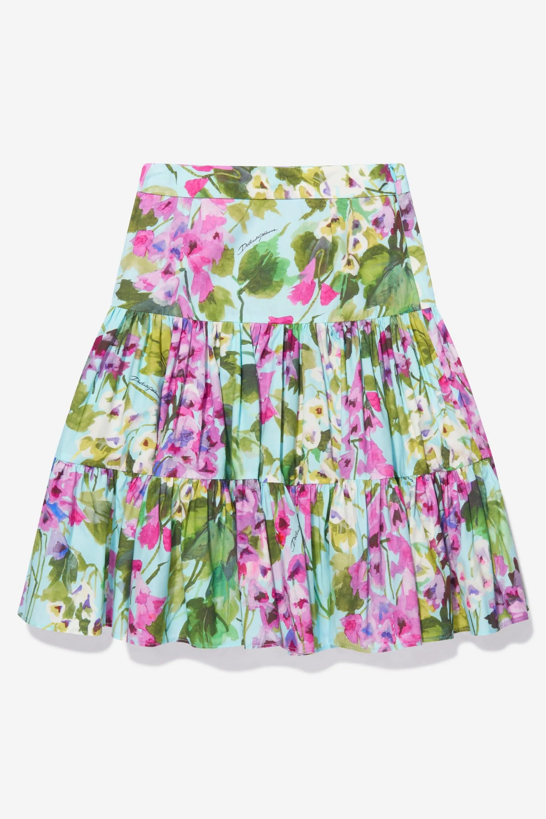 Dolce & Gabbana Girls Cotton Bellflower Print Skirt