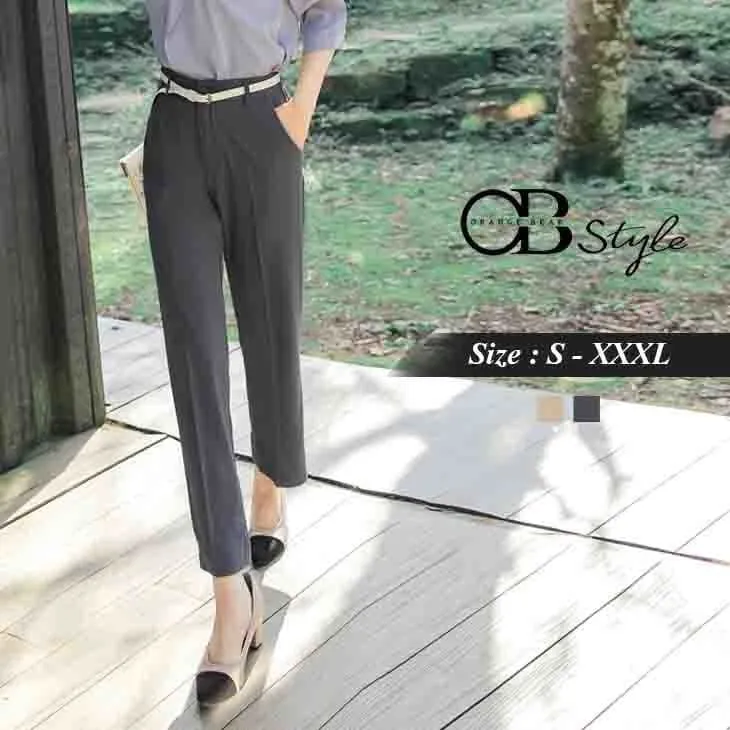 ELASTIC SUIT PANTS WITH BELT