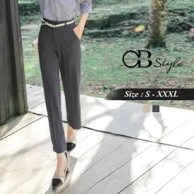 ELASTIC SUIT PANTS WITH BELT