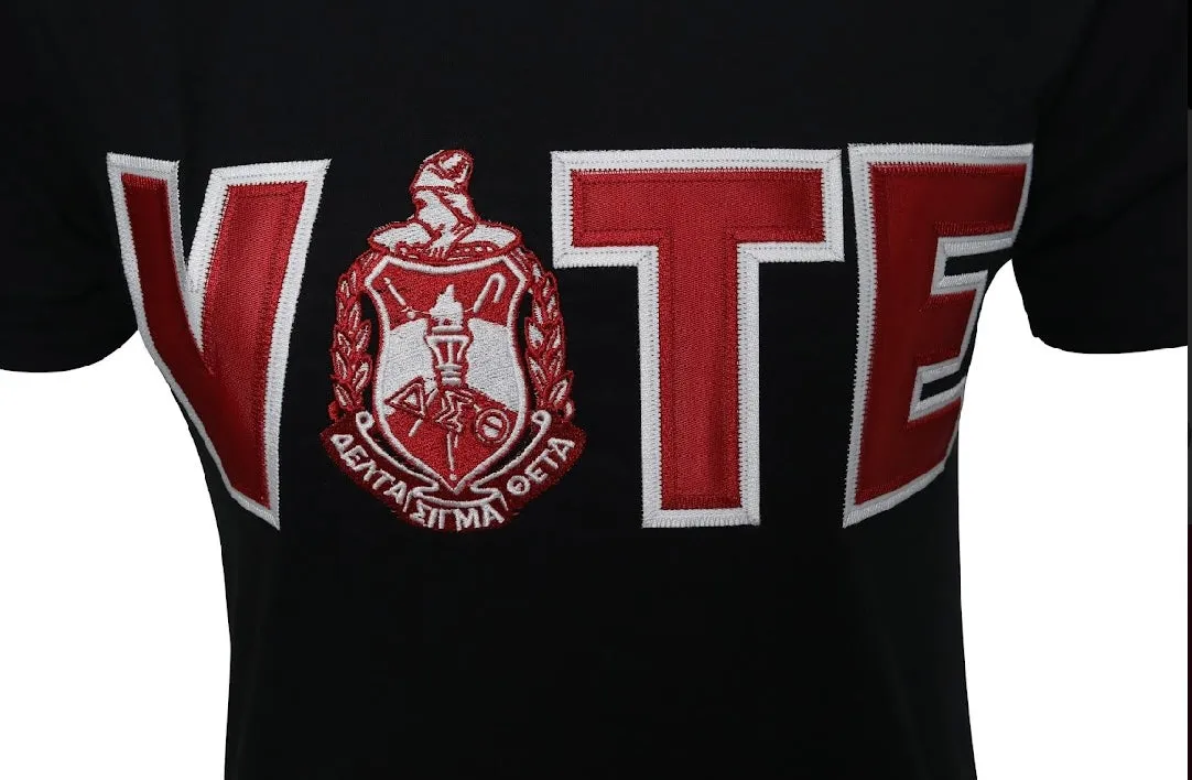 Embroidered Delta  Black Vote T-Shirt