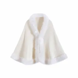 Faux Fur Shawl Wrap Bridal Winter Fur Cape Wedding Evening Party Shawl