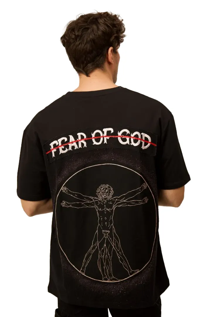 FEAR OF GOD vs VITRUVIAN MAN BLACK VALKYRE TSHIRT