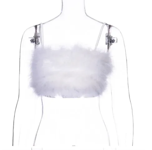 Fluffy Cropped Bra Top