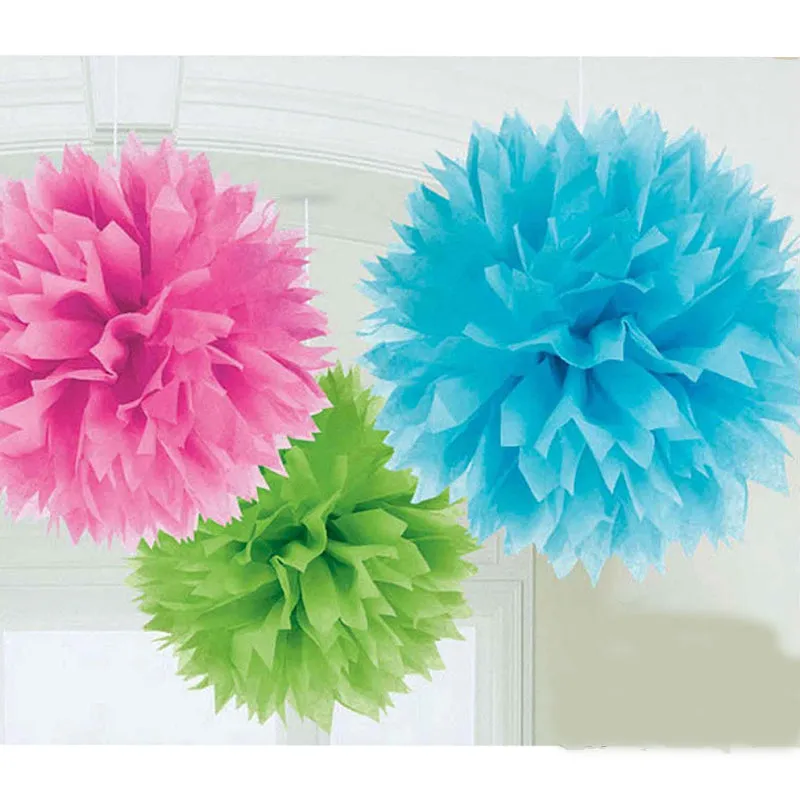 Fluffy Tissue Decorations 40cm 3Pk