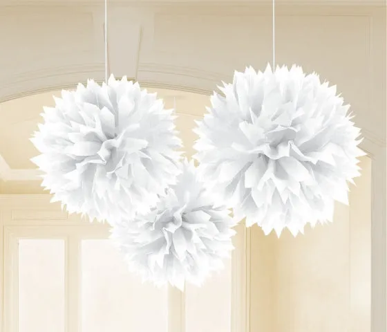 Fluffy Tissue Decorations 40cm 3Pk