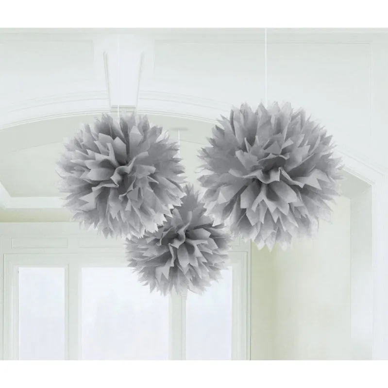 Fluffy Tissue Decorations 40cm 3Pk