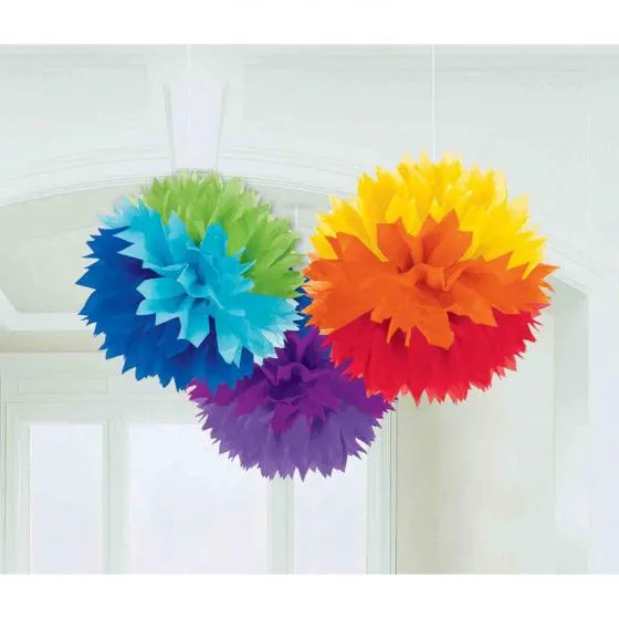 Fluffy Tissue Decorations 40cm 3Pk