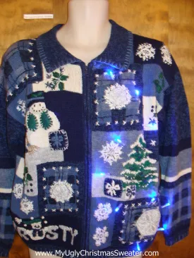 FROST Snowman Light Up Cheesy Christmas Sweater