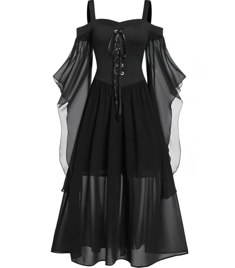 Halloween Witch Sling Strap Sexy Big One Piece Dress