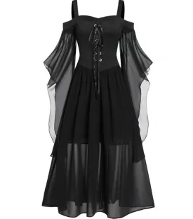 Halloween Witch Sling Strap Sexy Big One Piece Dress