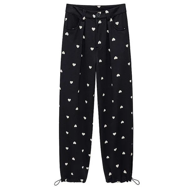 Heart Print Balloon Pants