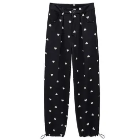 Heart Print Balloon Pants