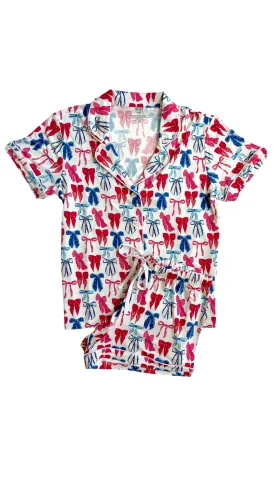 In My Jammers Patriotic Bows Women’s S/S 2pc PJ Set