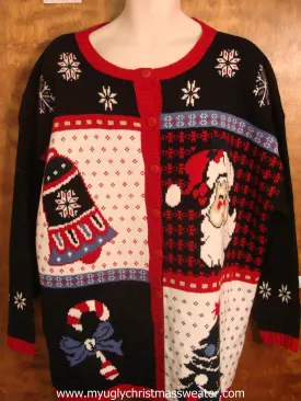 Jolly Santa and Christmas Bell Christmas Party Sweater