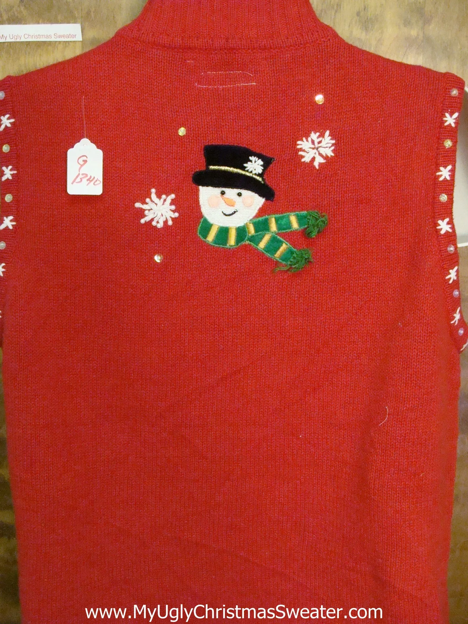 Jolly Snowmen Ugly Christmas Sweater Vest with Lights