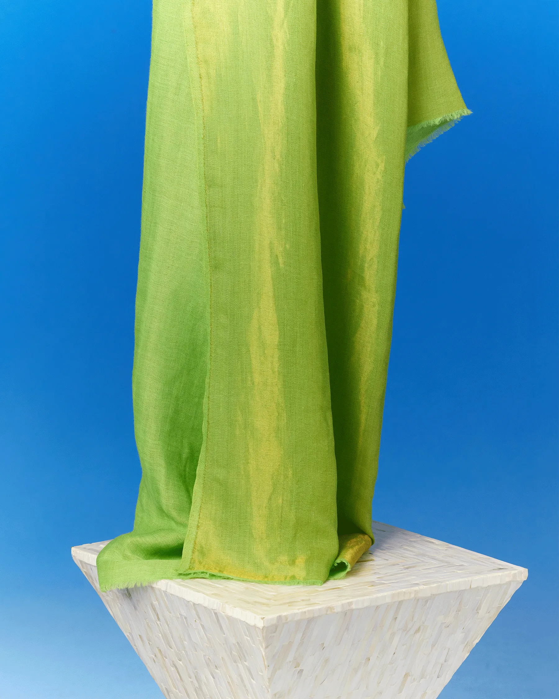 Josephine Reversible Pashmina Shawl in Gold Shimmer Lime