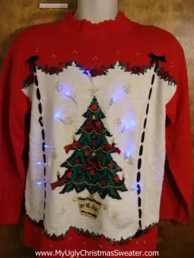 Light Up 80s Tree Cheesy Christmas Sweater