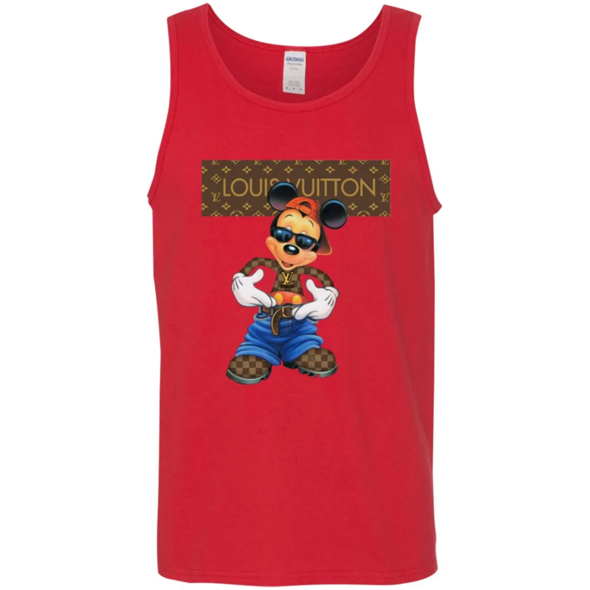 Louis Vuitton Mickey Mouse Cartoon T-shirt Men Cotton Tank