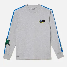 Men's Lacoste Long Sleeve Cotton T-Shirt Grey