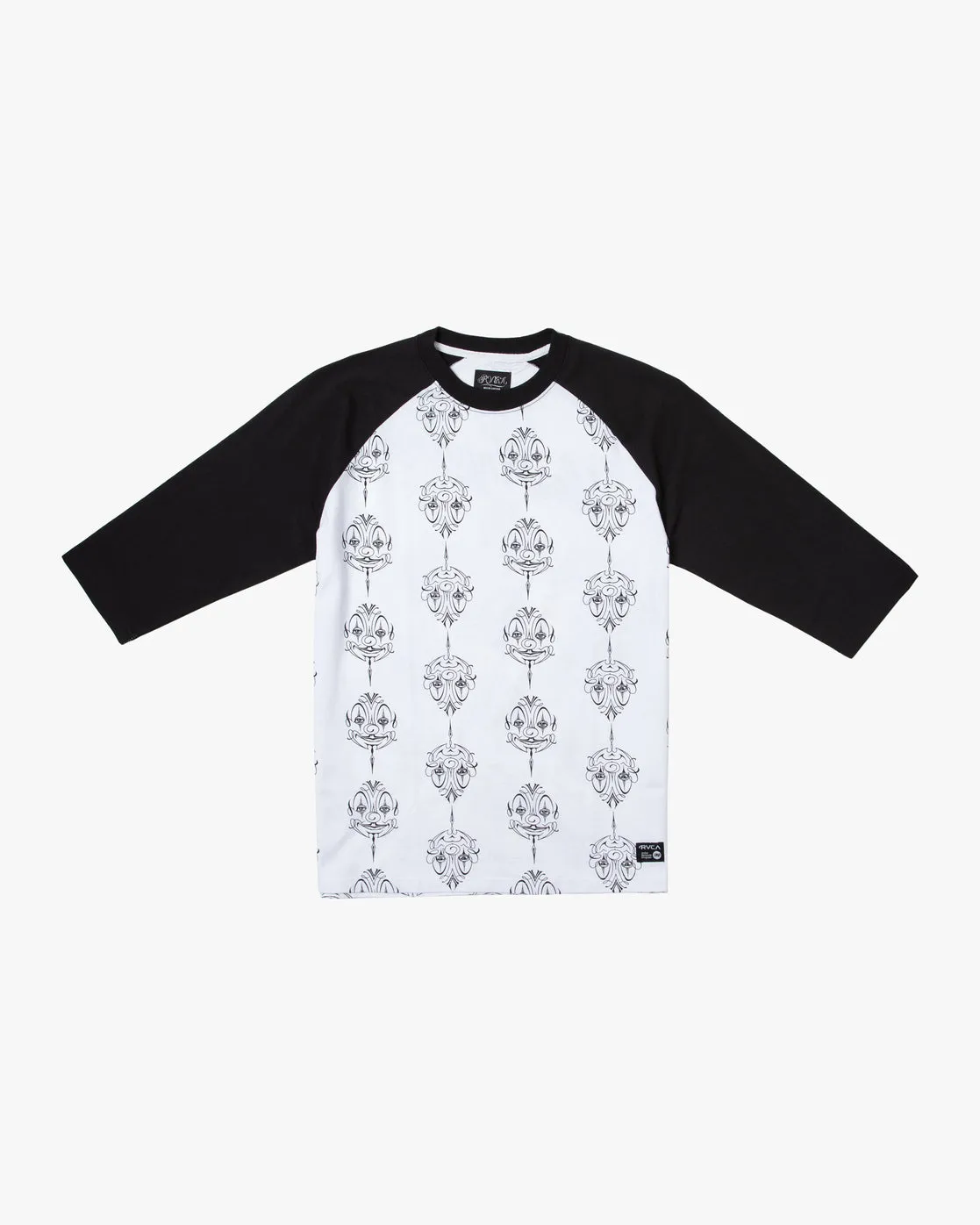 Mister Cartoon Smile Now Baseball Tee - Black/White