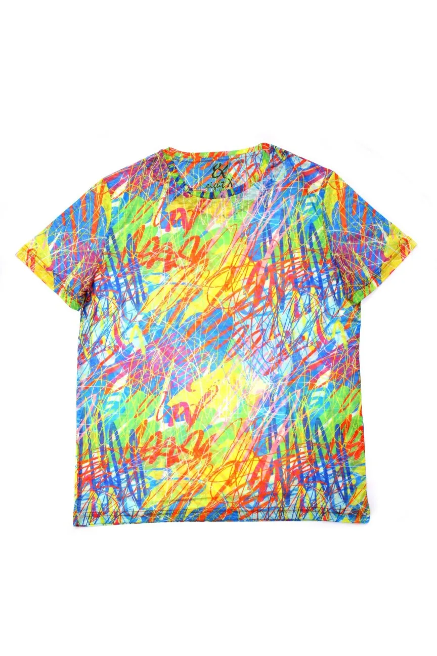 Multi Bright Colors Print T-Shirt