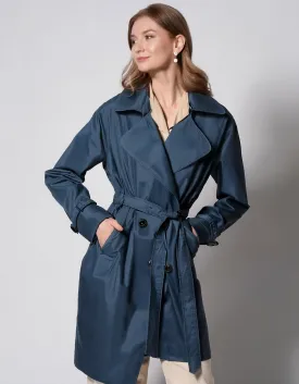 Navy Denim Trench Coats